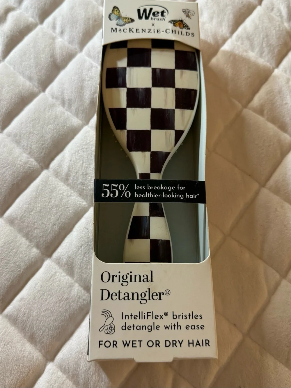 NIB MacKenzie-Childs x Wet Brush Original Detangler Courtly Check Limited Edtion